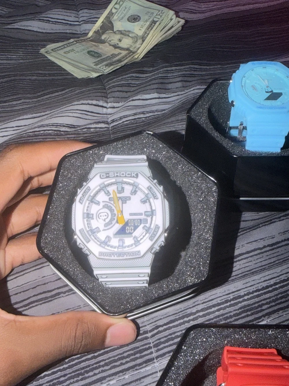 G-Shock White and Yellow Resin Analog-Digital Watch